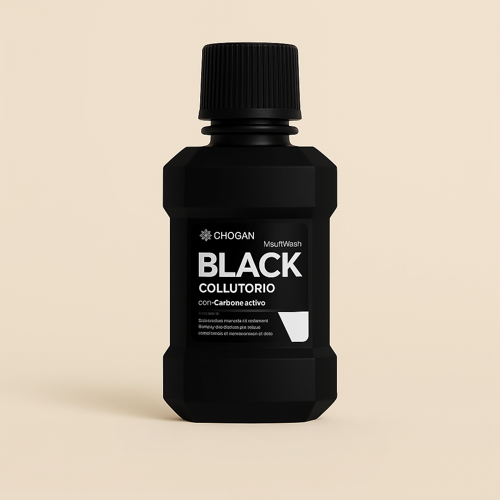 BAIN DE BOUCHE BLACK AU CHARBON ACTIF CONTRE TACHES SUPERFICIELLES DES DENTS - 250 ML