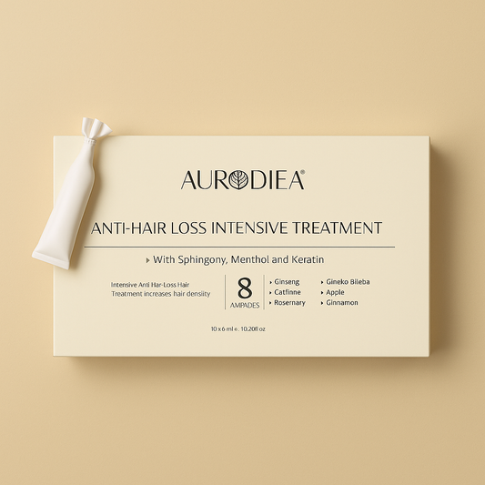 AMPOULES ANTI-CHUTE AURODHEA – TRAITEMENT INTENSIF AUX PLANTES POUR CHEVEUX FORTS & VIGOUREUX