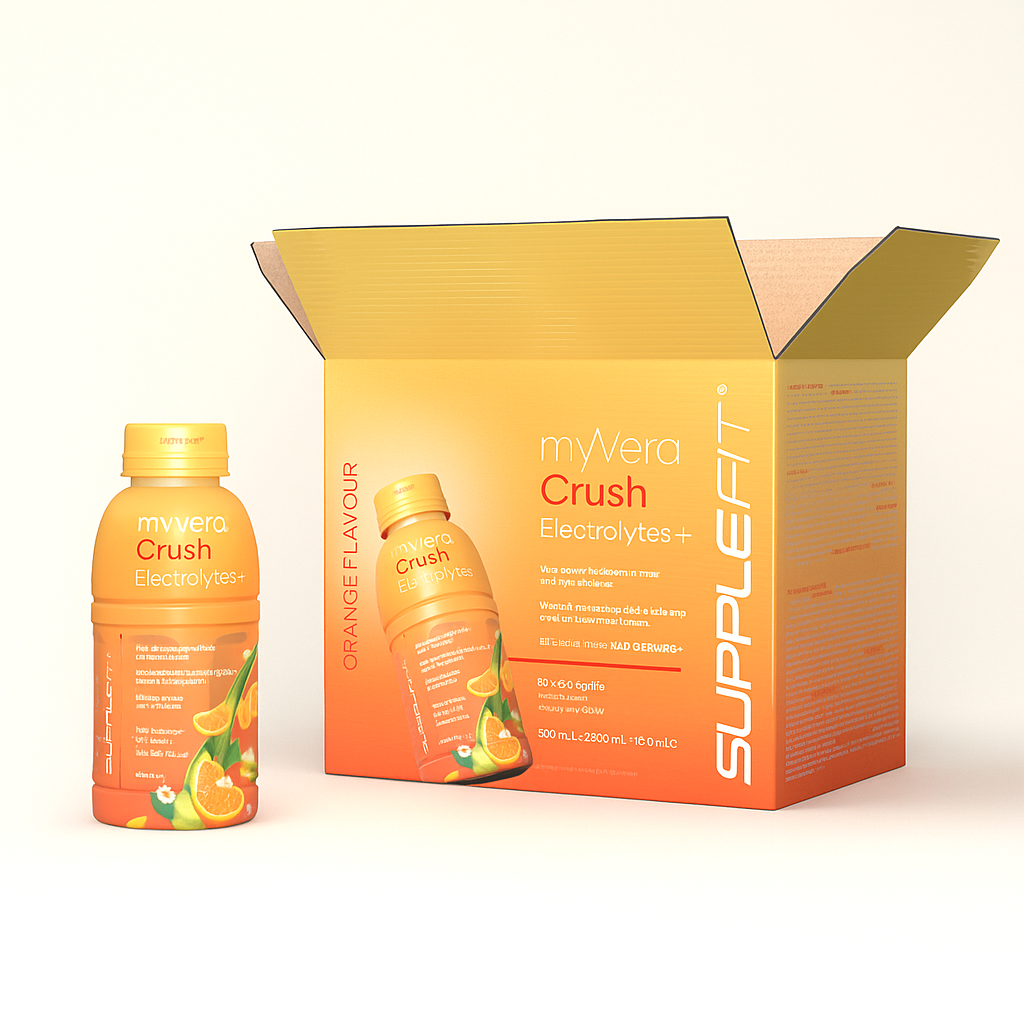 MYVERA CRUSH ELECTROLYTES + | COMPLÉMENT ALIMENTAIRE AVEC ÉDULCORANTS EN BOUTEILLES UNIDOSE DE 285 ML (LOT DE 6) - 1710 ML