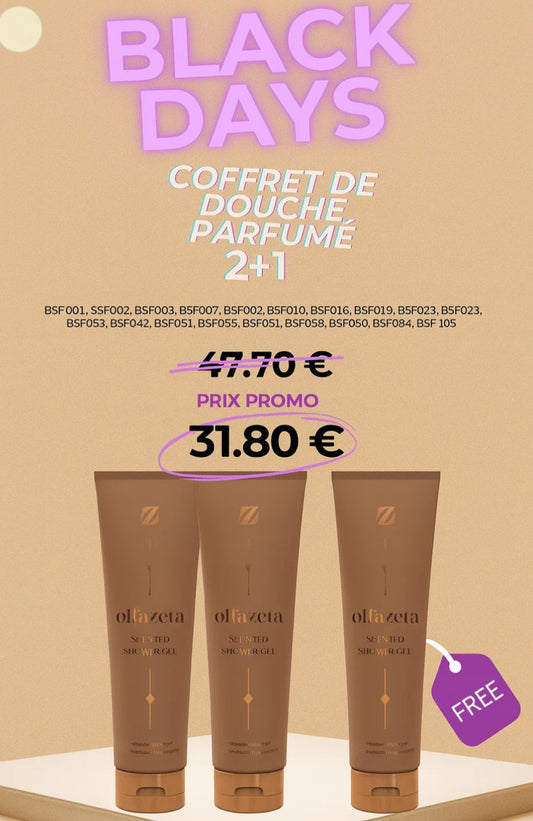 BLACK FRIDAY : 2 GELS DOUCHE PARFUMÉS ACHETÉS, UN GEL DOUCHE PARFUMÉ OFFERT