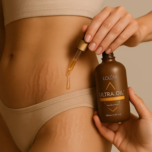 HUILE RÉGÉNÉRANTE ANTI-VERGETURES – ASSOUPLIT, NOURRIT & RÉPARE PEAU ET CHEVEUX SANS FINITION GRASSE