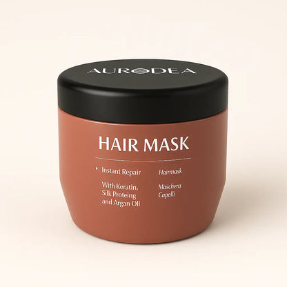 MASQUE CAPILLAIRE DÉMÊLANT À L’HUILE D’ARGAN – RÉPARATEUR, NOURRISSANT & CHEVEUX SOYEUX