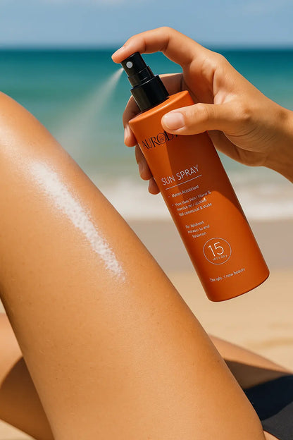 SPRAY SOLAIRE PF 15  PROTECTION MOYENNE LARGE SPECTRE, CONTRE LES RAYONS UVA ET UVB