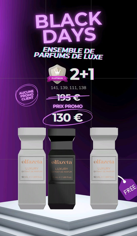 BLACK FRIDAY : 2 PARFUMS LUXE ACHETÉS, UN PARFUM LUXE OFFERT - ÉDITION MEILLEURES VENTES